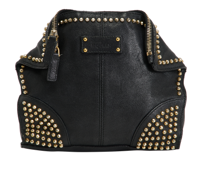 Demands Studded Clutch, &pound;310, Handbags, Black, Leather, Front view